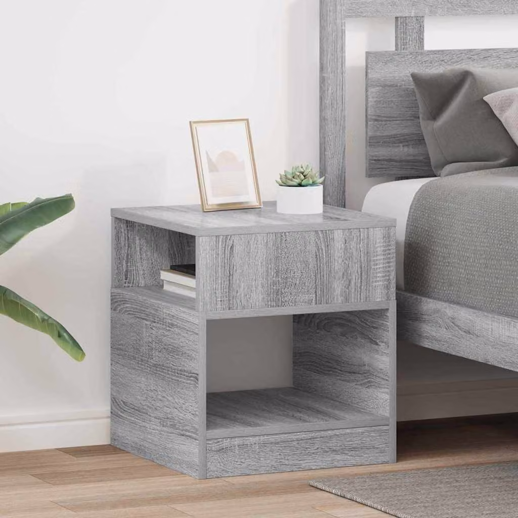 Set di 2 tavolini moderni vidaXL in stile Sonoma grigio, L/P/H: 40,5 x 40 x 45 cm