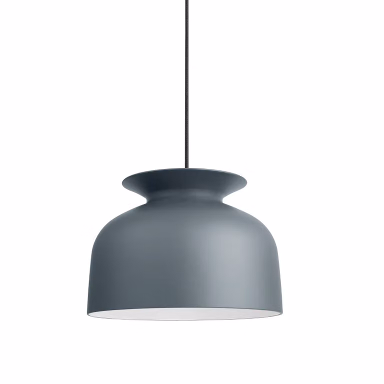 GUBI Lampada a sospensione Ronde, dimmerabile, Alluminio / Grigio / Zincato, Soggiorno / Sala da pranzo, Alluminio, Design, Lampada a sospensione
