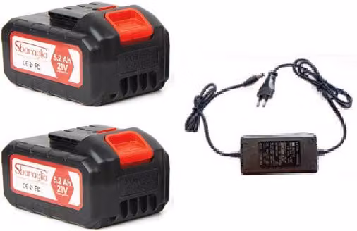 Kit 2 Batterie 21V 5,2 Ah e Caricabatteria Sbaraglia Nero