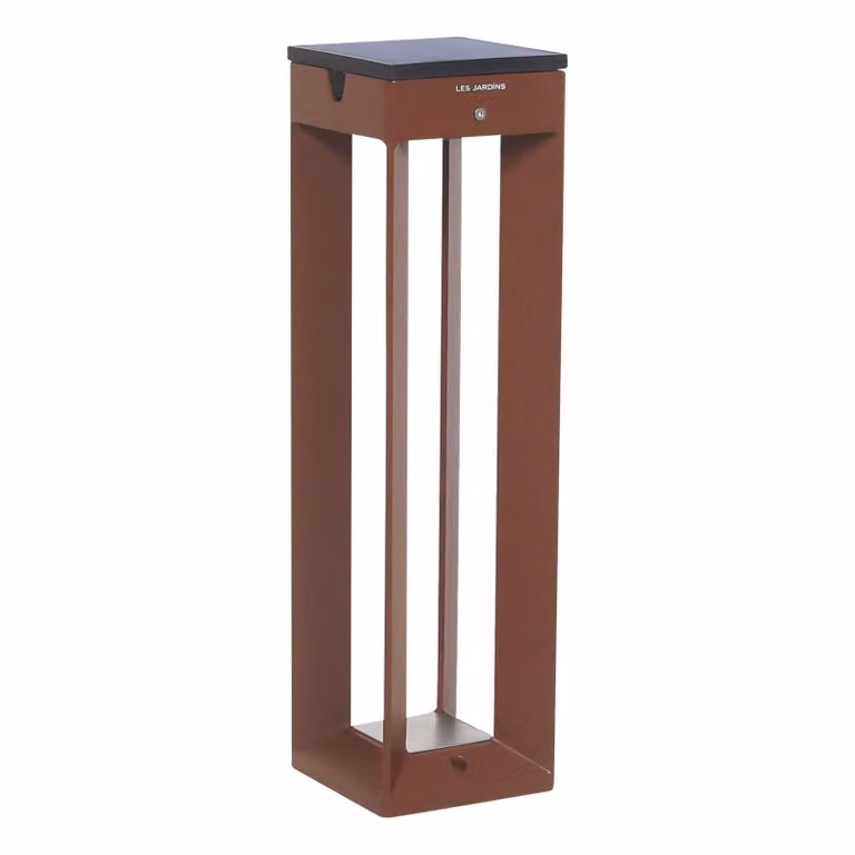 Les Jardins Lampada LED solare Borne con sensore, 45 cm, corten Borne, dimmerabile, Marrone / Ruggine, Alluminio, Design, Lampade solari