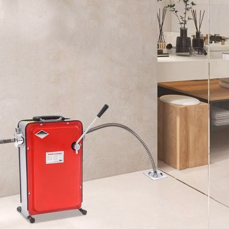 Macchina per la pulizia di tubi elettrica - Potenza: 240 W - Lunghezza di pulizia: 30 metri - Colore: rosso e grigio