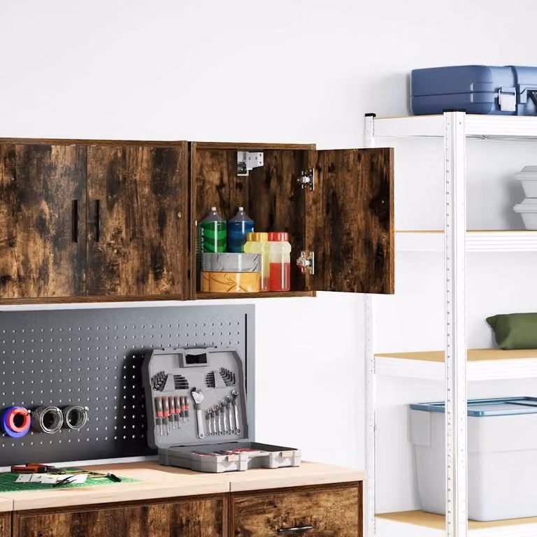 vidaXL Pensile per Garage Rovere Fumo in Legno Multistrato