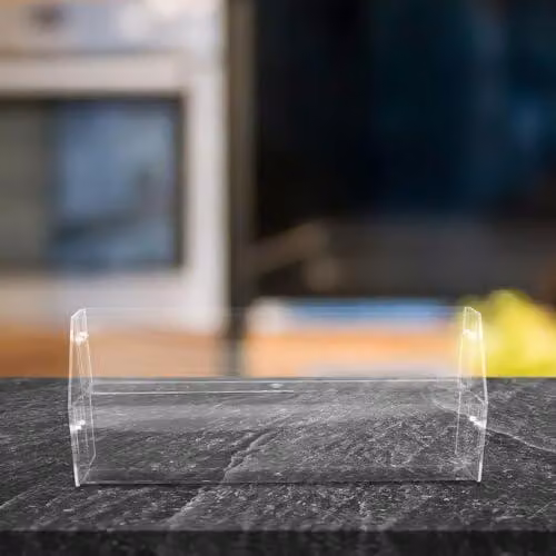 Support angolare in plastica trasparente per scaffali, adatto per tavoli, vetrine e aree espositive