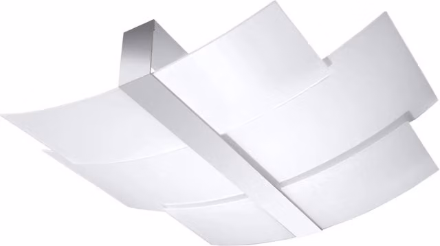 Lampada da soffitto moderna CELIA di Sollux Lighting in bianco e cromato con vetro e metallo