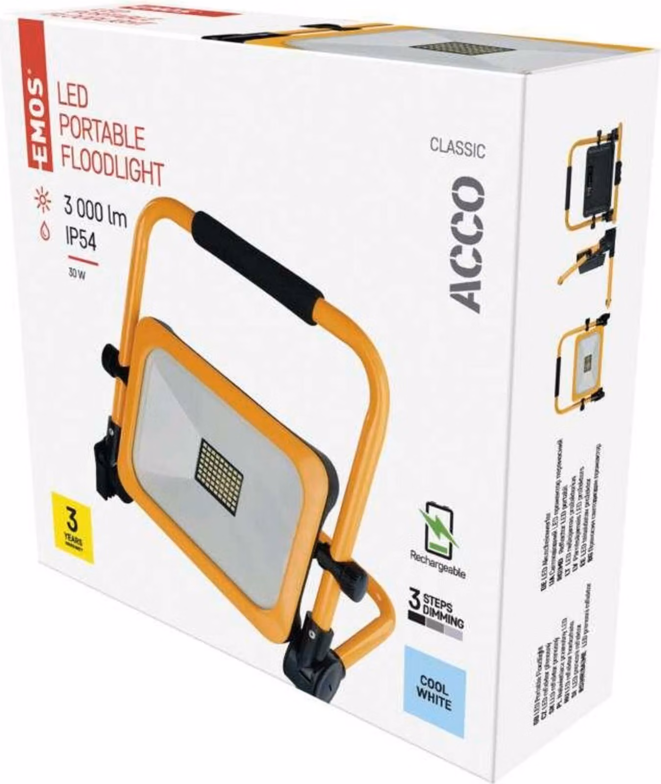 Emos Přenosný Nabíjecí Led Reflektor Acco 30W,3000Lm,Ip54
