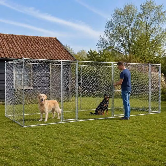 Dog Cage Silver 600 X 200 X 200 Cm Galvanized Steel