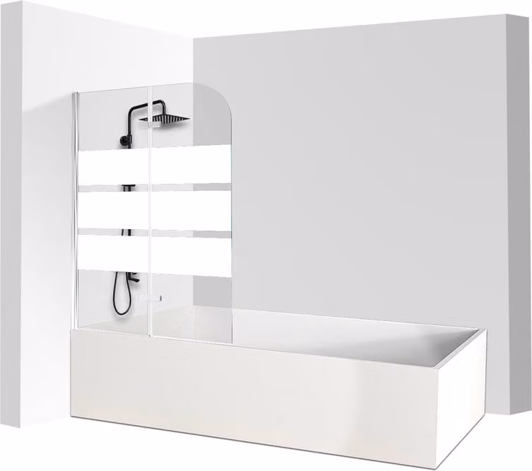 Jopassy bagno allegato cabina doccia schermo pieghevole vasca doccia in vetro NANO Easy Clean 6 mm 180° ESG vetro trasparente 2 parti pieghevole 100*140CM bianco