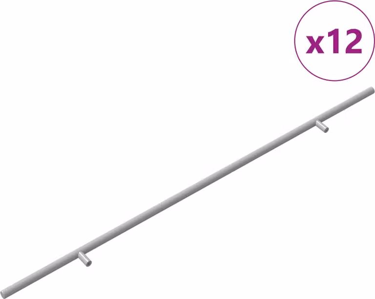 Maniglia per Armadio 12 pcs Argento 700mm Acciaio inossidabile