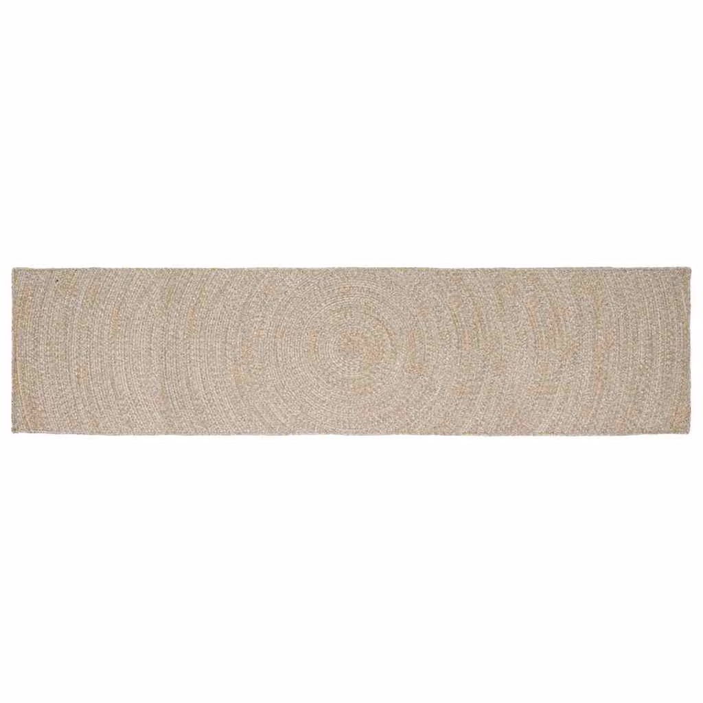 Tappeto da area moderno in juta lavabile vidaXL, colori naturale bianco e beige, L 400 x P 80 cm