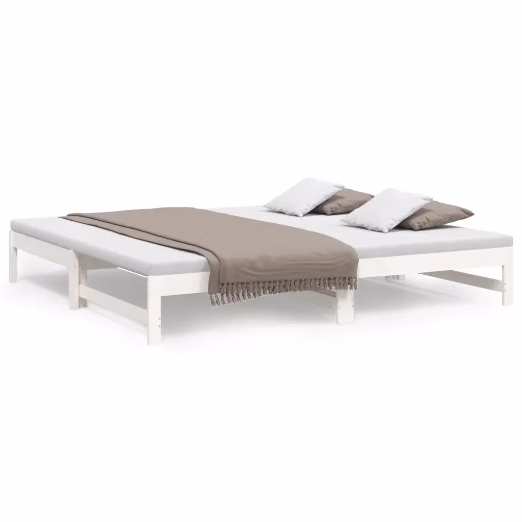 Dormeuse estraibile vidaXL in legno massello di pino bianco laccato L/P/H: 205.5 x 100 x 30 cm – 2
