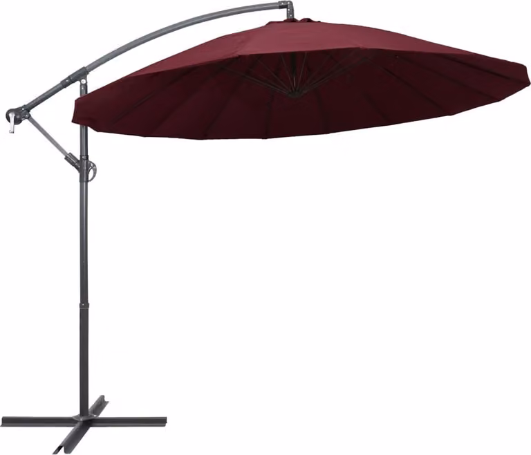 The Living Store Ombrellone a sbalzo rosso bordeaux da 3 m con asta in alluminio