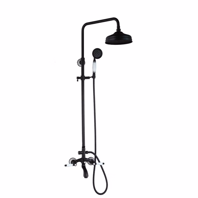 Doccia a batteria KRAN retro nero ATROPOS