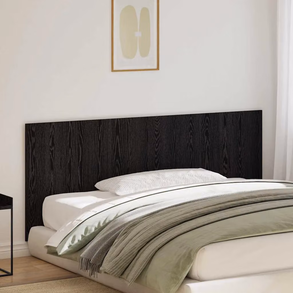 Testiera del letto moderna vidaXL in legno ingegnerizzato nero L: 200 cm, H: 80 cm, P: 17,6 cm