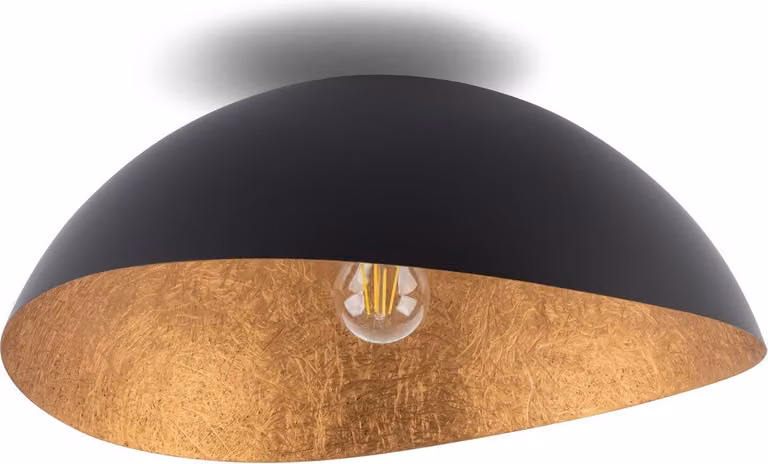 Lampada da soffitto decorativa nero-rame con paralume irregolare rotondo 33 cm Solaria 1xE27 15W Sigma Lighting