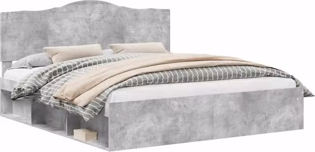 Letto matrimoniale | Letto per adulti | Struttura del letto Calcestruzzo 180 x 200 cm Pino massello