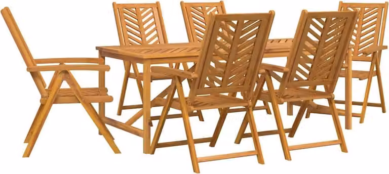 Set da Pranzo per Giardino 7 pcs Marrone