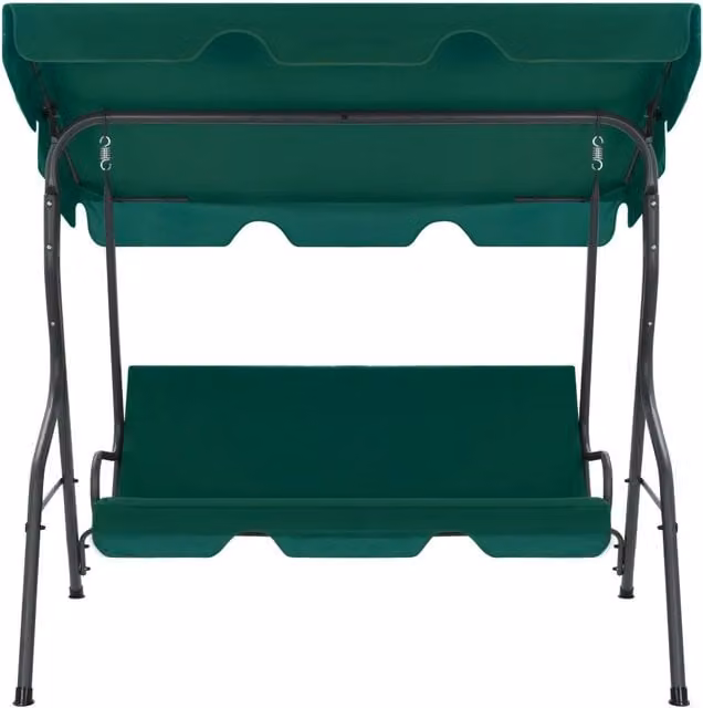 Panchina a dondolo da giardino verde in tessuto e metallo L/P/H: 170 x 110 x 153 cm