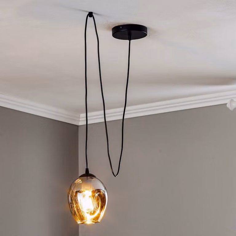 Lampada a sospensione in vetro Starla EMIBIG LIGHTING, dimmerabile, Nero, Soggiorno / Sala da pranzo, Vetro, Moderno, Lampada a sospensione