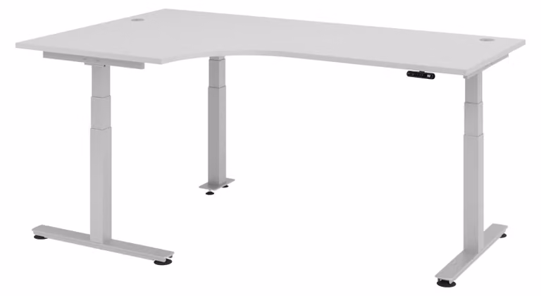Scrivania elettrica bümö XDSM - Struttura: argento, decorazione: grigio, dimensioni: scrivania angolare 200 x 120 cm