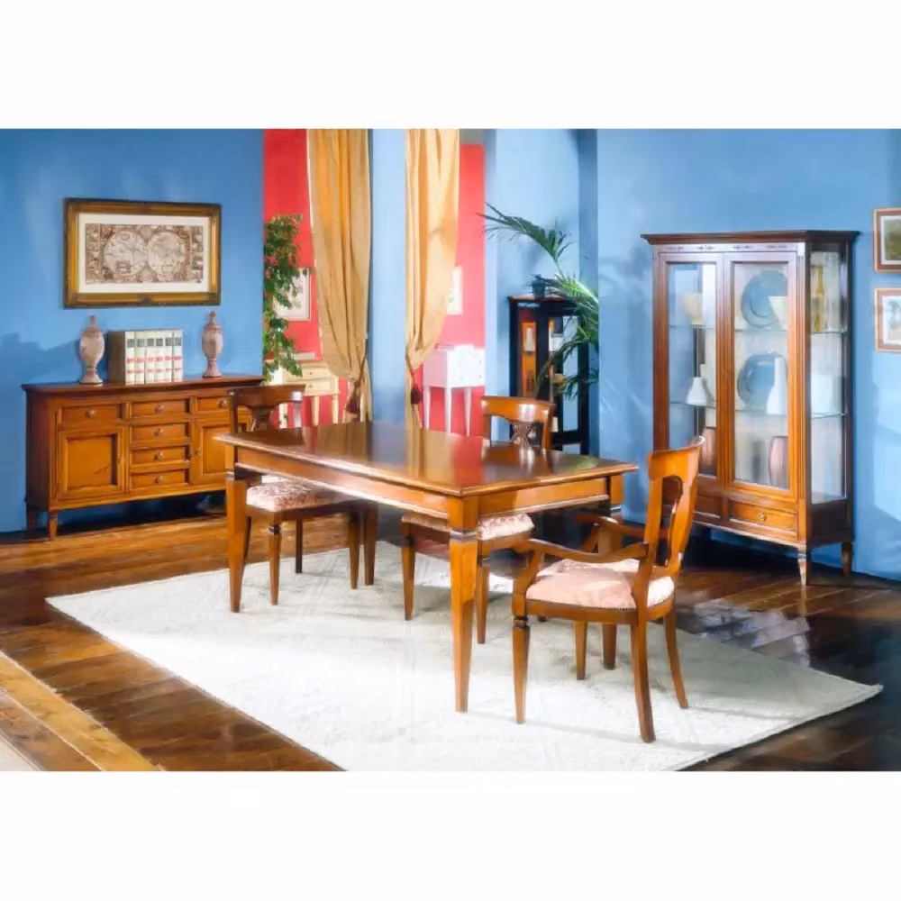 Vetrina classica in legno con ante in vetro Mobili 2G finitura bassano L: 108 cm, P: 43 cm, H: 190 cm – 3