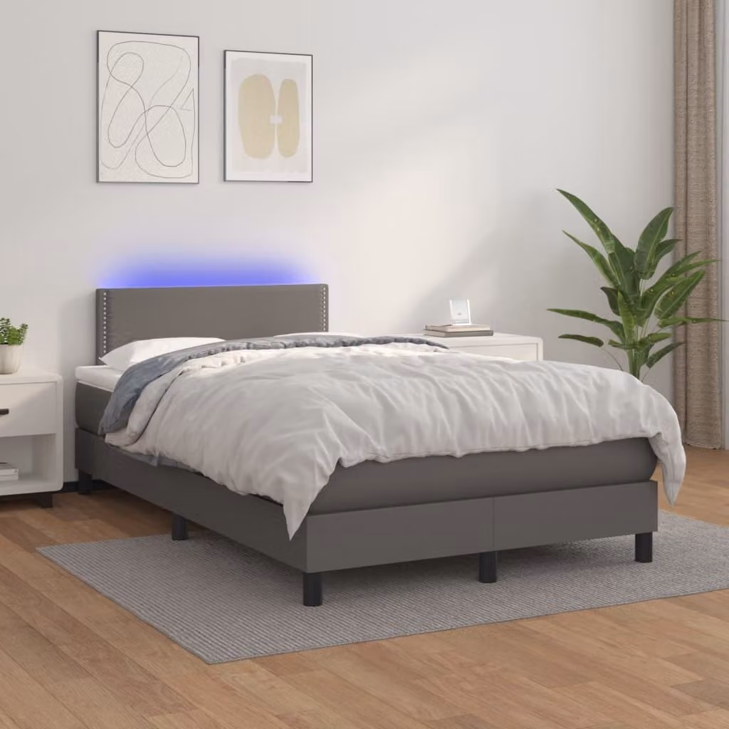 Maison Exclusive - Giroletto Molle con Materasso e LED Grigio 120x200cm Pelle finta