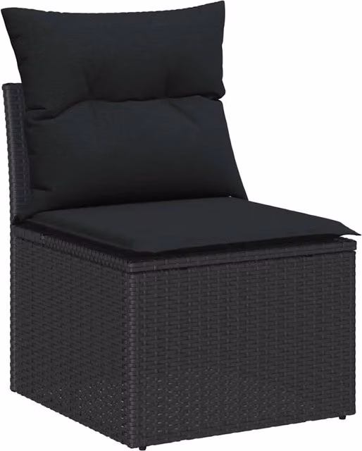 Set Divano da Giardino con archiviazione 5 pz | Set Salotto da Giardino Nero polyrattan