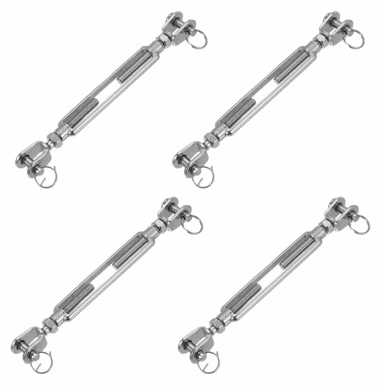 Solidchoice - Set di 4 morsetti per cavi regolabili in acciaio inossidabile 304
