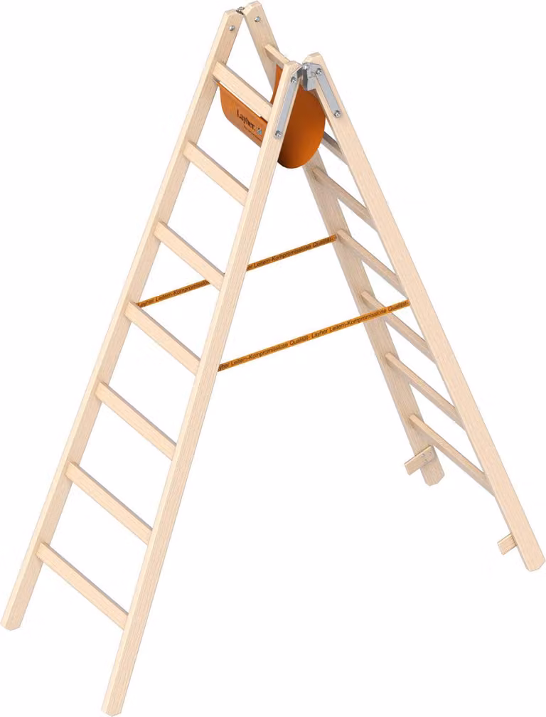 Layher Holzstehleiter 1053 nach Ö-Norm Z1501 7 Sprossen
