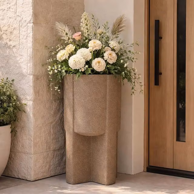 Fato, Vaso Finitura Geometrica, Beige