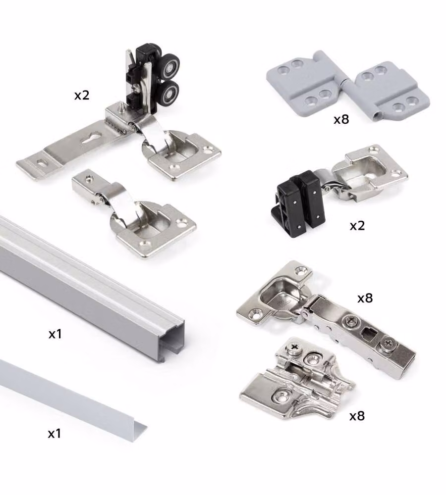 Emuca sistema Twofold kit per 2 ante scorrevoli