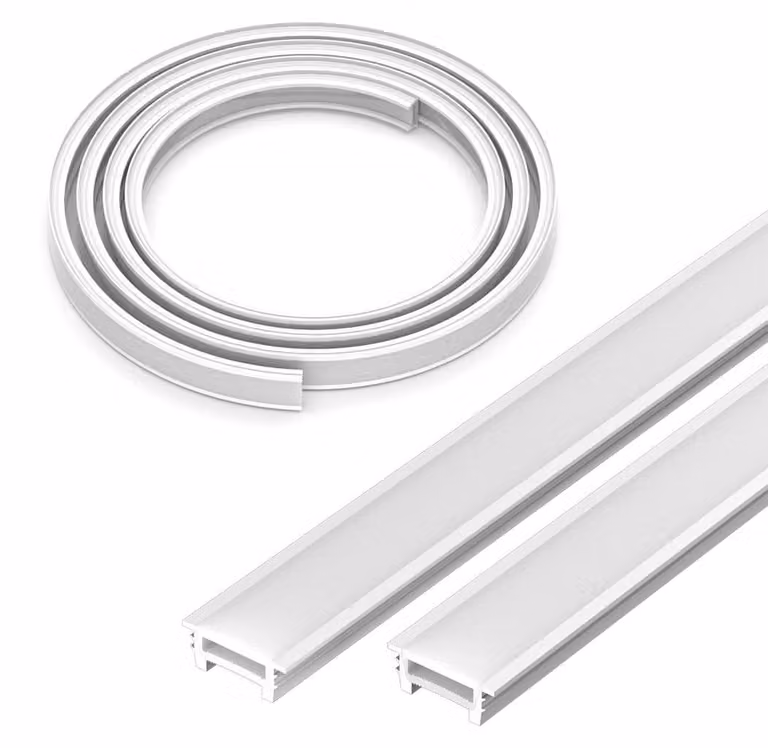 Profilo in silicone per neon, bianco opaco, 3 metri, canale flessibile da 120° per la cucina