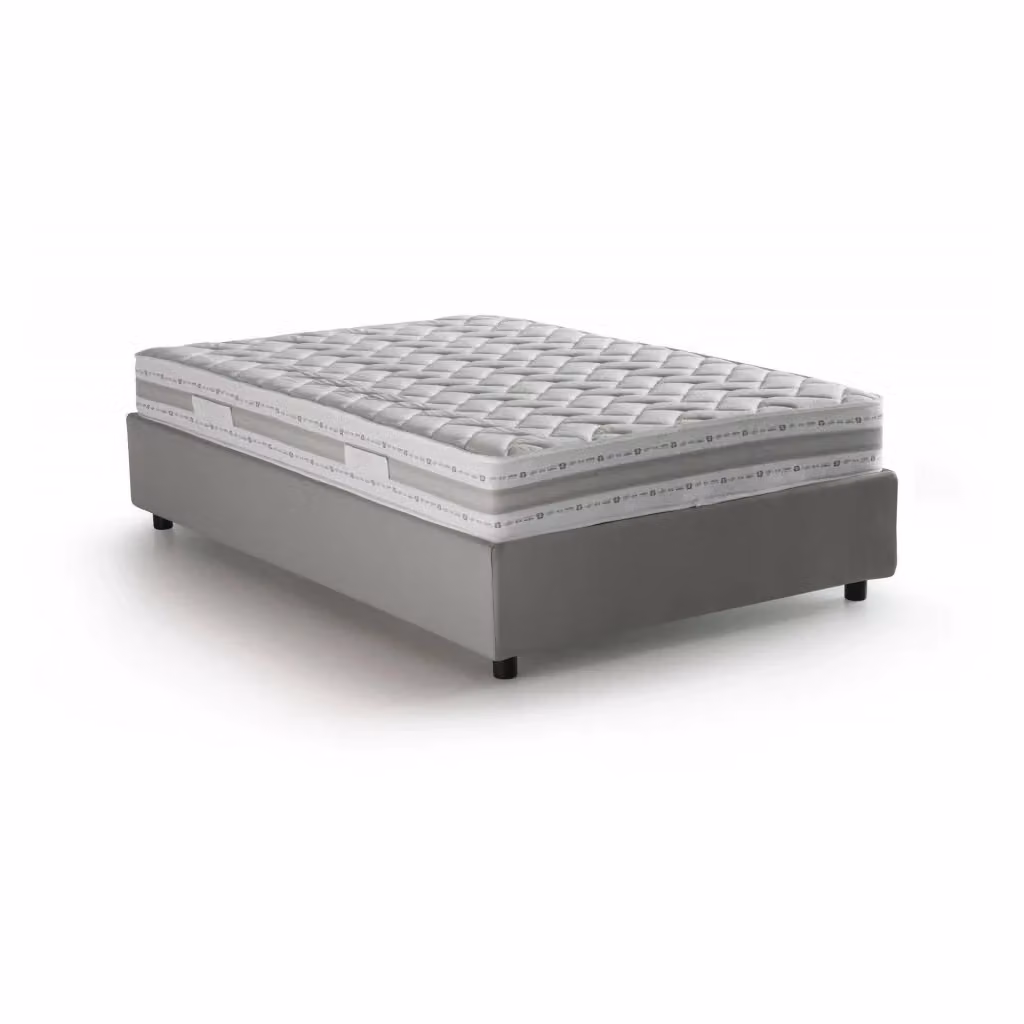 Letto Alvise Talamo Italia con Materasso Incluso, Grigio, L/P/H: 200 x 120 x 32 cm – 2