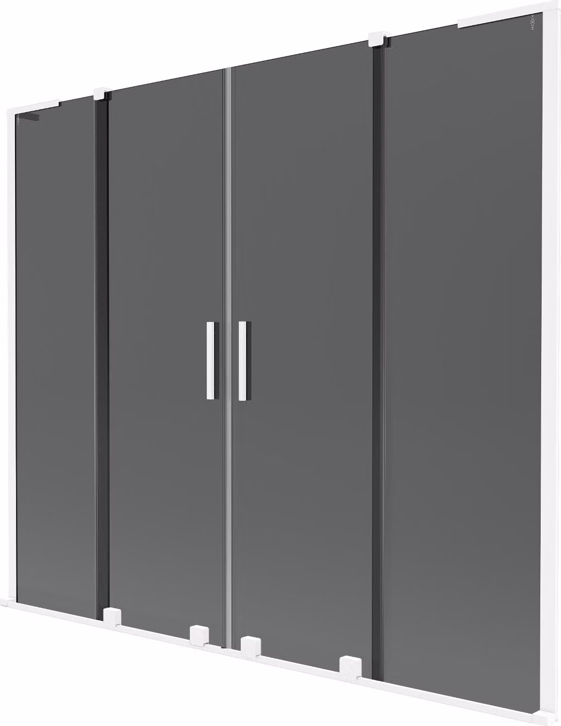 Mexen Velar L Duo paratia vasca da bagno a 2 ante scorrevoli 170 x 150 cm, grafite, bianco - 896-170-003-42-20