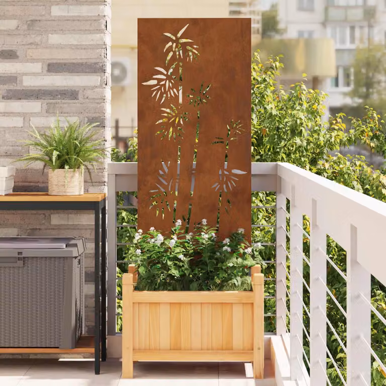 Paravent per privacy in giardino vidaXL in acciaio, colore marrone, L: 50 cm, H: 140 cm