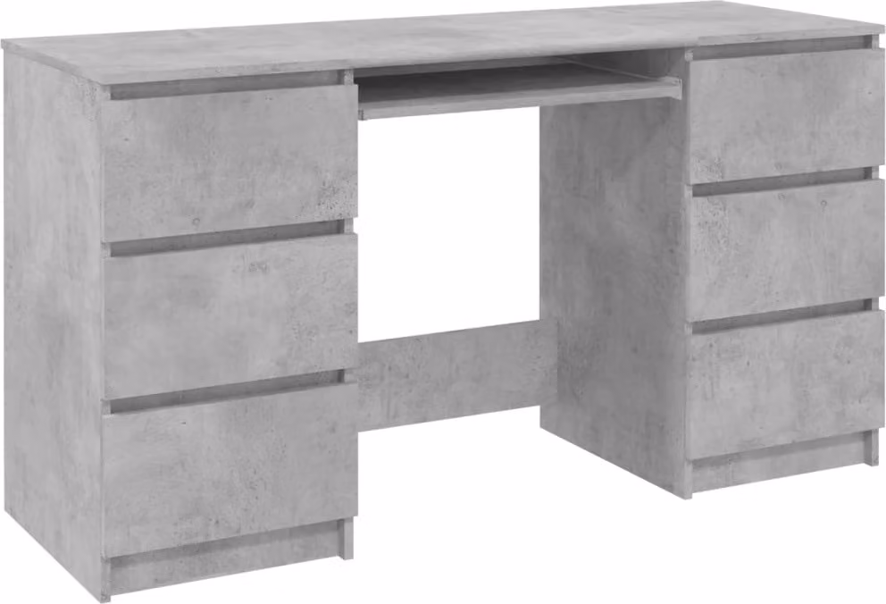 Scrivania Grigio Cemento 140x50x77 cm in Legno Multistrato
