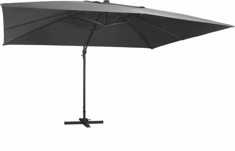 Maison Exclusive - Ombrellone da giardino con illuminazione a LED, palo in alluminio, dimensioni 400x300 cm, colore antracite