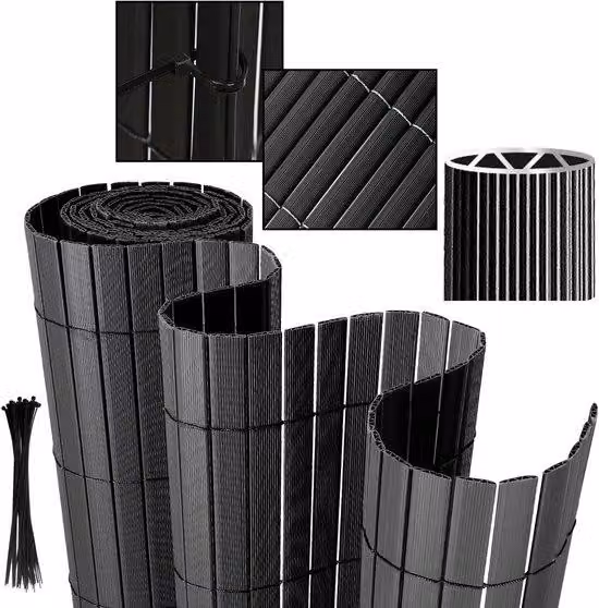 Recinzione da giardino in PVC da 3 m – Antracite – Protezione dal vento e dalle intemperie – Per giardino e terrazza