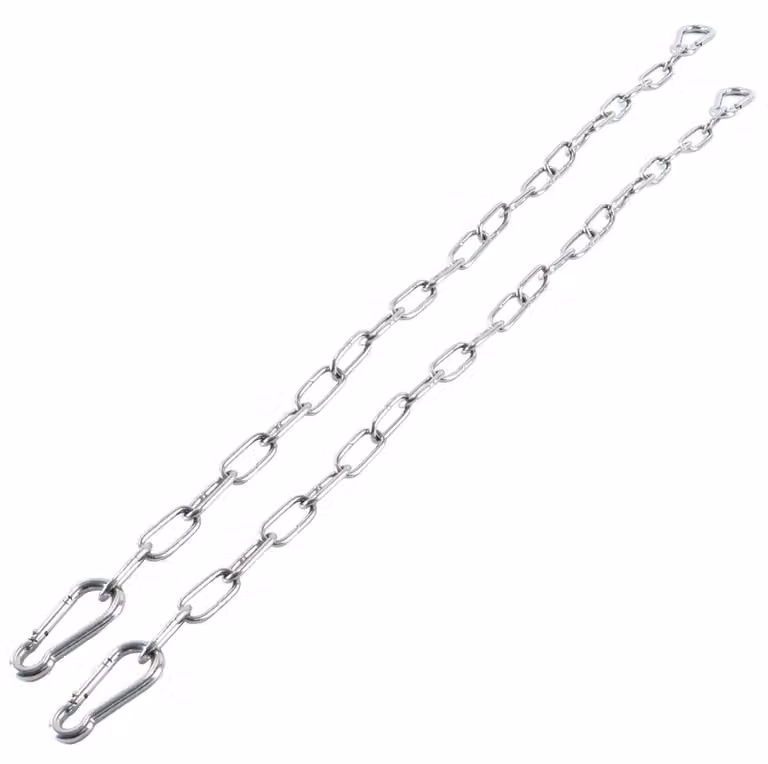 Catene in acciaio inossidabile, spessore 3 mm, confezione da 2, lunghezza 0,5 metri, con gancio a scatto
