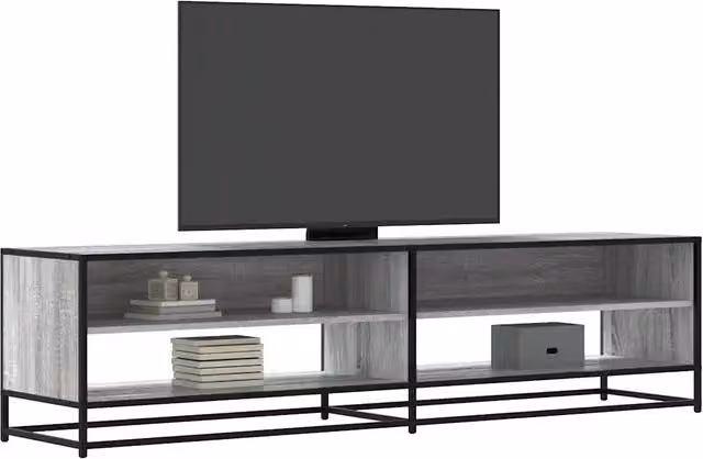Mobile Porta TV Industrial vidaXL in Legno e Metallo Grigio L: 180,5 cm, P: 40 cm, H: 46 cm