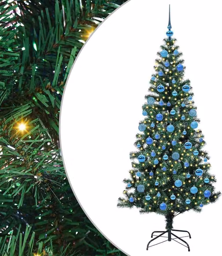 Albero di Natale artificiale con luci integrate Verde 180 cm