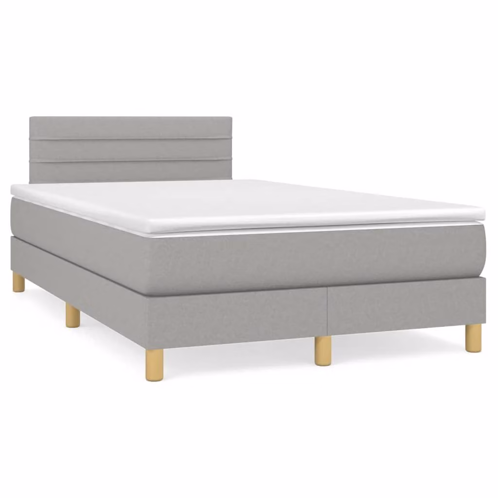 Maison Exclusive - Letto boxspring con materasso e LED grigio chiaro 120x190 cm tessuto