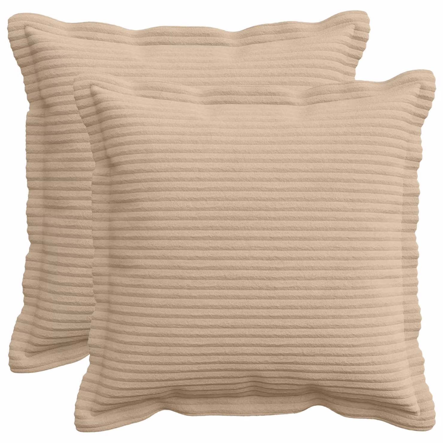 Set di 2 federe vidaXL HOUTEN in velluto a coste, colore tortora, 30 x 30 cm