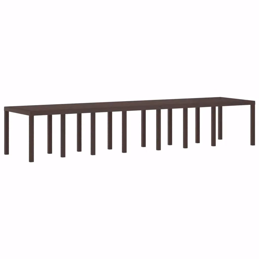vidaXL Tavolo da giardino rettangolare in polyrattan marrone L: 400 cm, P: 100 cm, H: 73 cm – 2