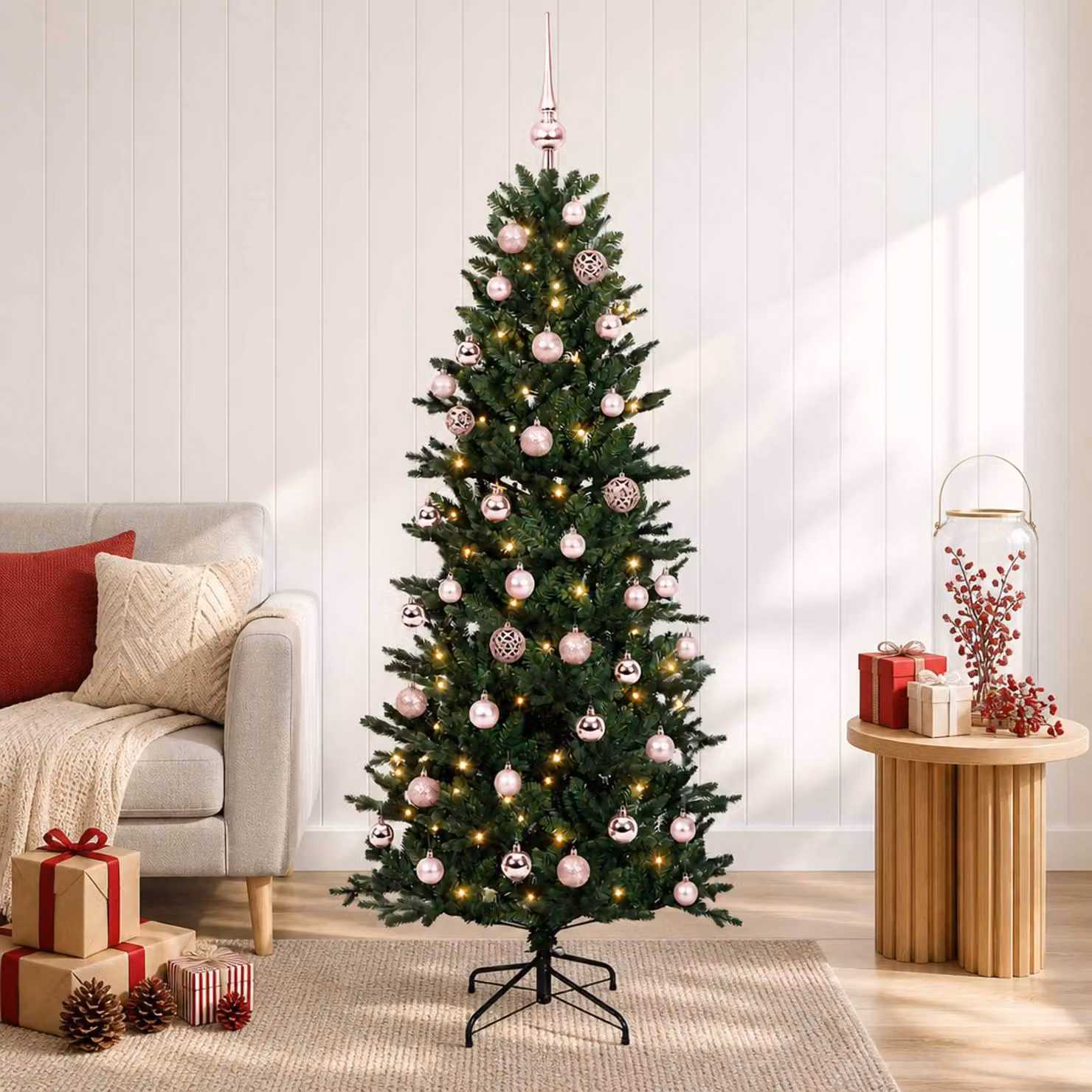 vidaXL Albero di Natale artificiale con palline 150 cm 150 LED