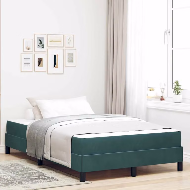 Letto con materasso a molle vidaXL in tessuto Verde, L: 120 cm, P: 200 cm