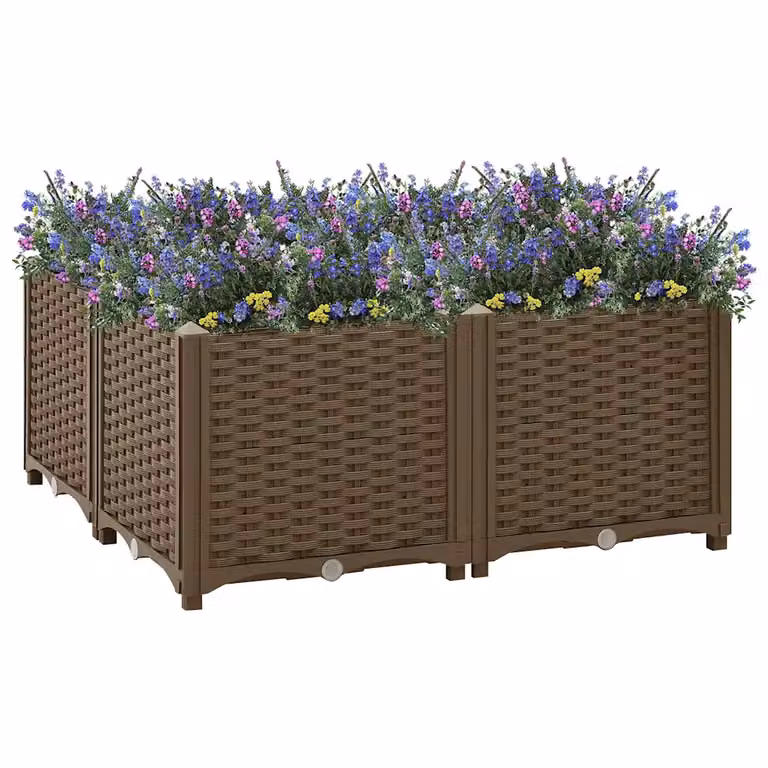 Fioriera Rialzata vidaXL in WPC Marrone L: 80 cm, P: 80 cm, H: 38 cm