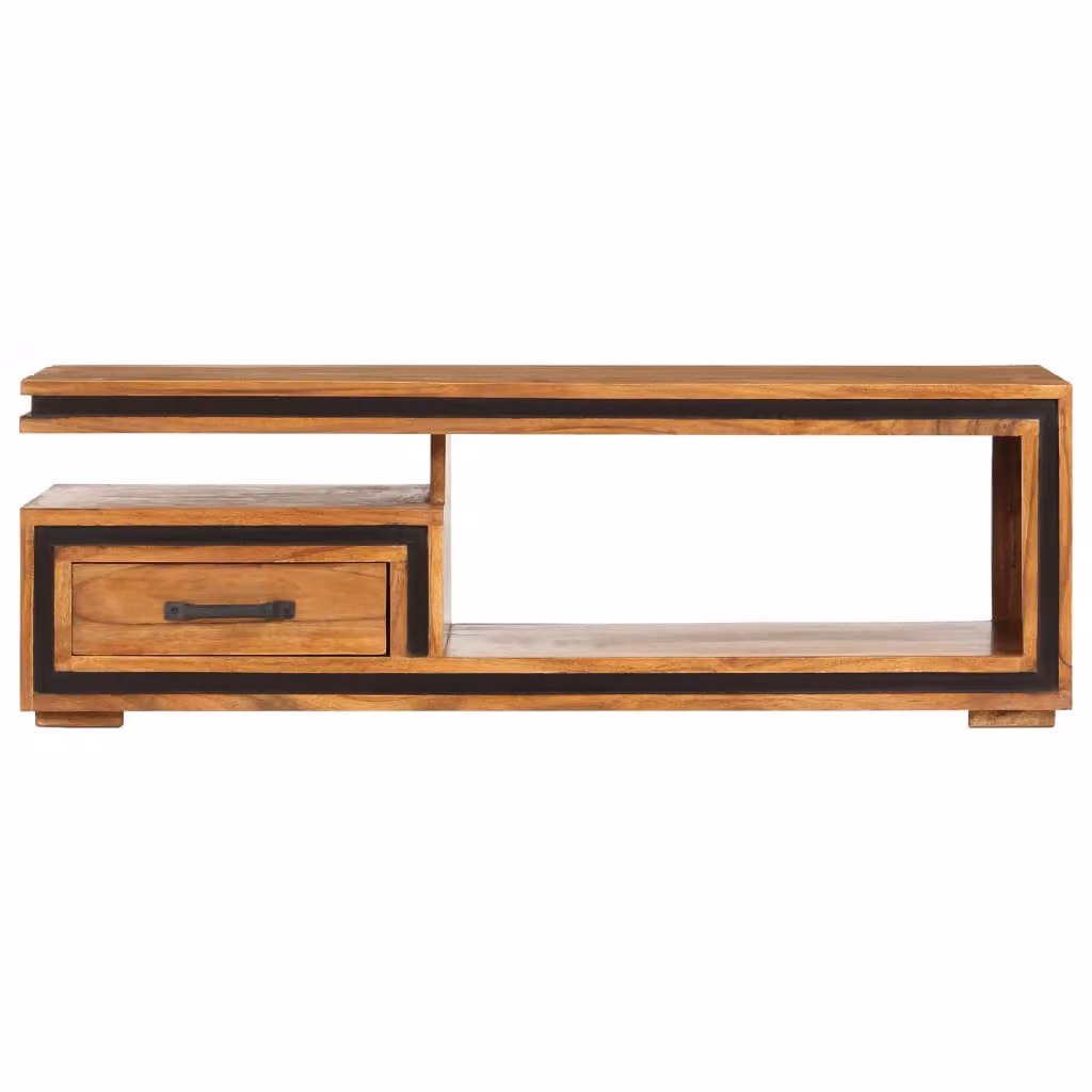 vidaXL Tavolino in legno massiccio di acacia 100x45x33 cm