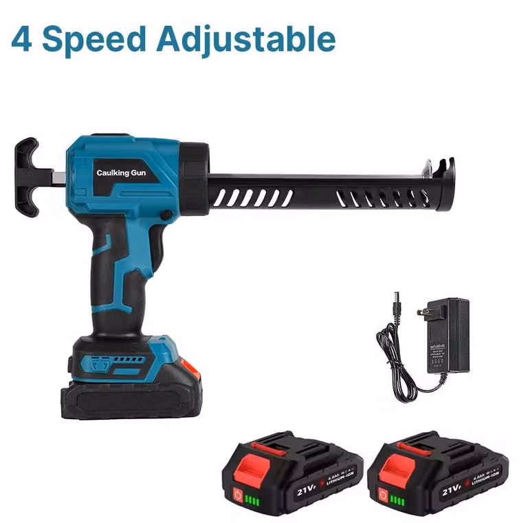 Pistola applica-cartucce elettrica - Alimentata a batteria - Compatibile con batterie Makita - Portatile - Senza fili - 4 livelli di velocità - Colore blu