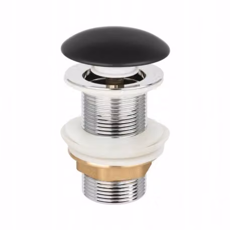 Tappo Per Lavabo Click Clack Nero Opaco Senza Troppopieno - H/Sc-B1-Cbp
