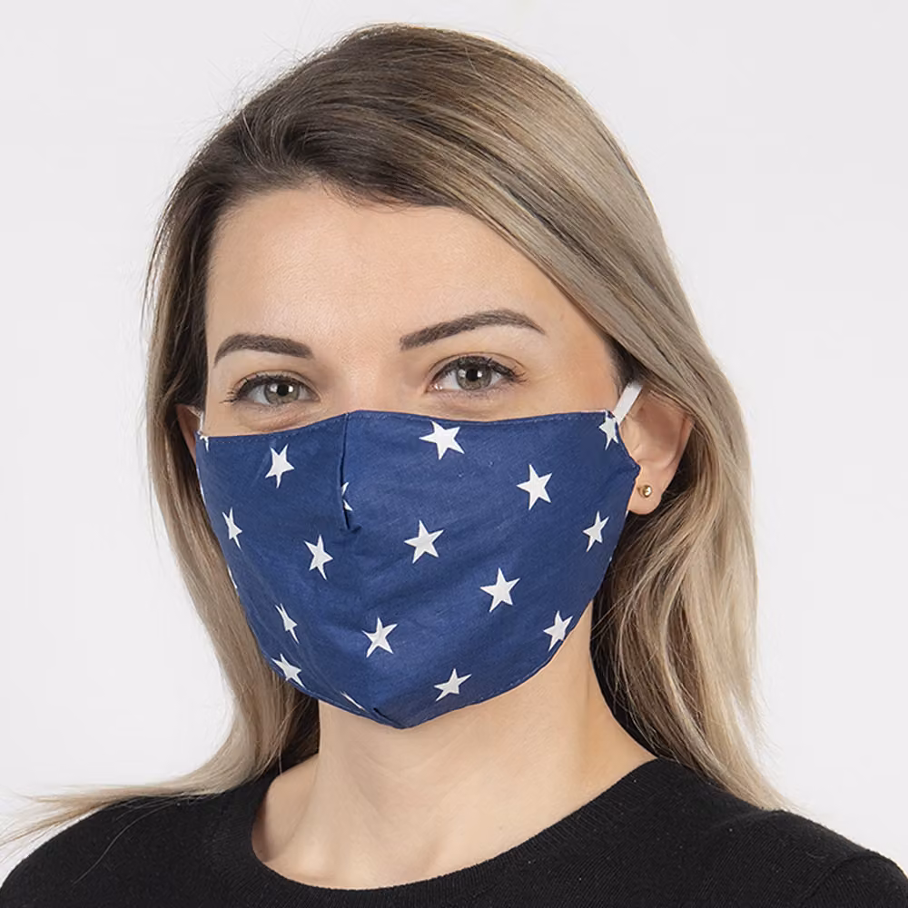 Maschera lavabile Clayre & Eef 13x26 cm Cotone blu